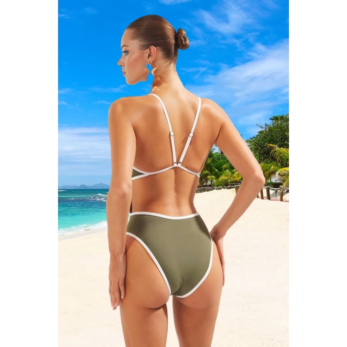 Modern Halter Mayo Yüzme Kıyafeti Havuz Mayosu Yüksek Konfor Klora Dayanıklı UV Korumalı
