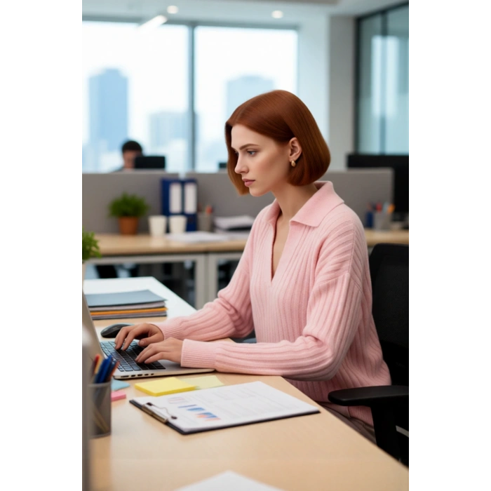 Modern Kadın Oversize Polo Yaka Triko Kazak Rahat Düşük Kol Fitilli Dokusuyla Kış Gardırobunuzun