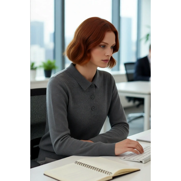 Modern Kadın Triko Kazak Polo Yaka Tasarımı ve Yünlü Dokusuyla Soğuk Günlerin Vazgeçilmezi