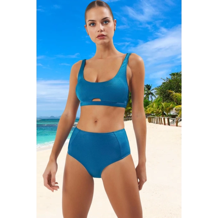 Modern Parlak Bikini Takımı Esnek Kumaş Su Sporları İçin Özel Tasarım Hızlı Kuruyan