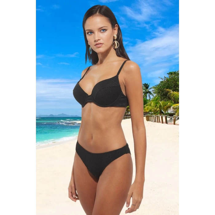 Modern Simli Bikini Takımı Yüksek Konfor Şık Detaylı Su Sporları İçin Ergonomik Kesim