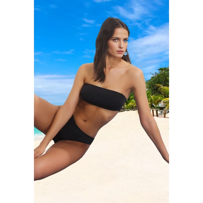 Modern Straplez Bikini Takımı Su Sporları İçin Yaz Koleksiyonu Şık Detaylı Klora Dayanıklı
