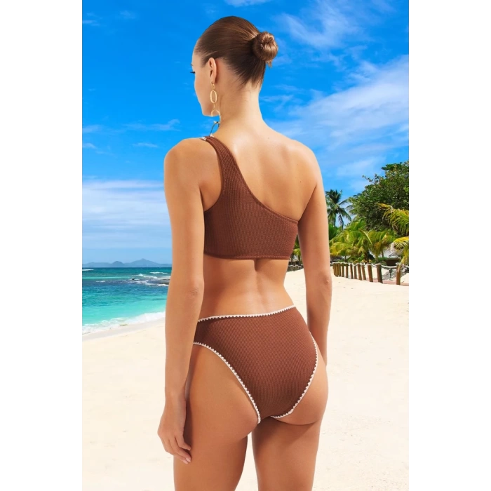 Modern Tek Omuz Bikini Takımı Hızlı Kuruyan Premium Kalite Plaj Ve Havuz İçin Klora Dayanıklı