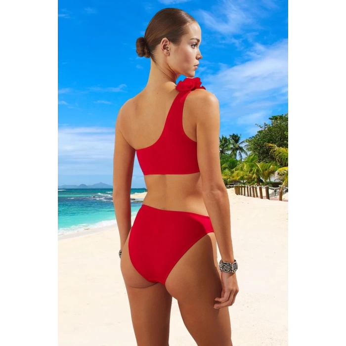 Modern Tek Omuz Bikini Takımı Plaj Ve Havuz İçin Ergonomik Kesim UV Korumalı Hızlı Kuruyan