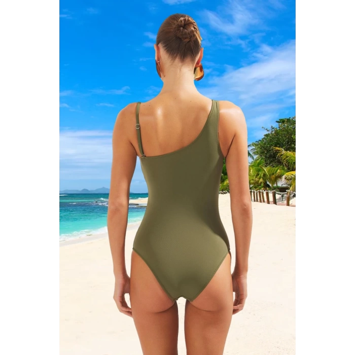 Modern Tek Omuz Mayo Ergonomik Kesim Yaz Koleksiyonu Şık Detaylı Yüzme Mayosu Esnek Kumaş