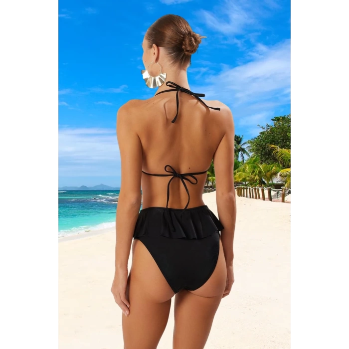 Modern Üçgen Bikini Takımı Hızlı Kuruyan Şık Detaylı UV Korumalı Klora Dayanıklı