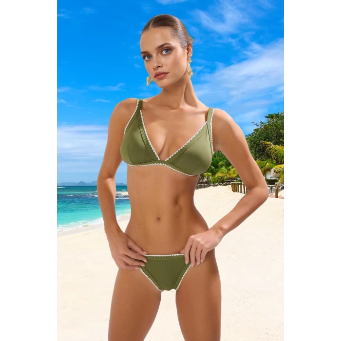 Modern Üçgen Bikini Takımı Su Sporları İçin Yüksek Konfor Şık Detaylı Plaj Ve Havuz
