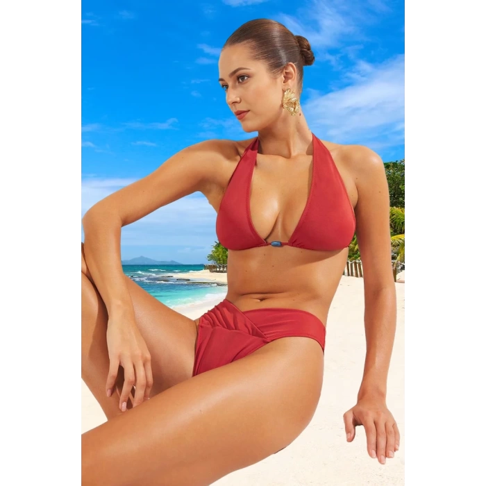 Modern Üçgen Bikini Takımı Yaz Koleksiyonu Özel Tasarım Klora Dayanıklı Esnek Kumaş
