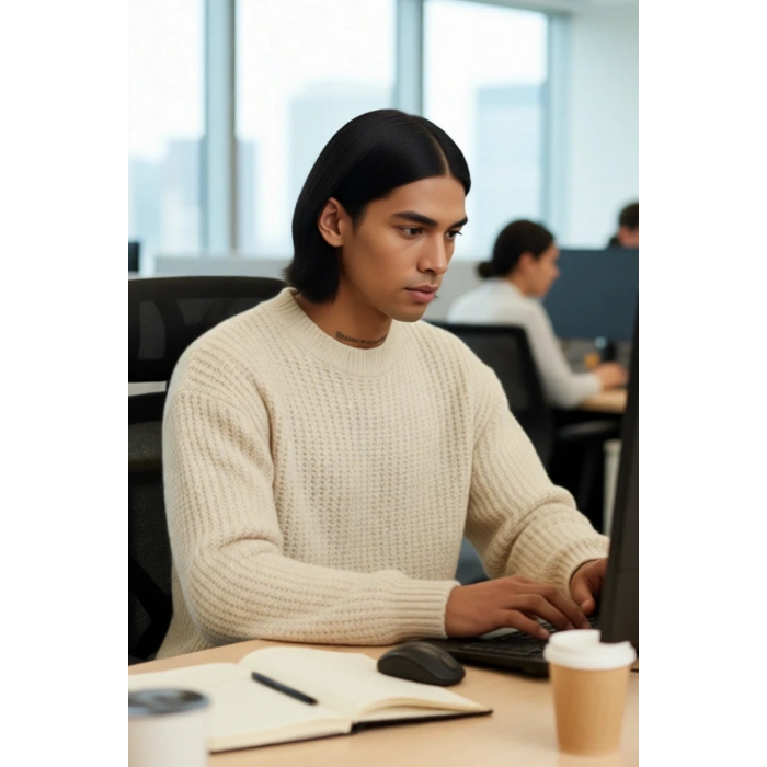 Modern Unisex Oversize Dokulu Triko Kazak Kış Aylarında Konfor Sunan Bisiklet Yaka Tasarım