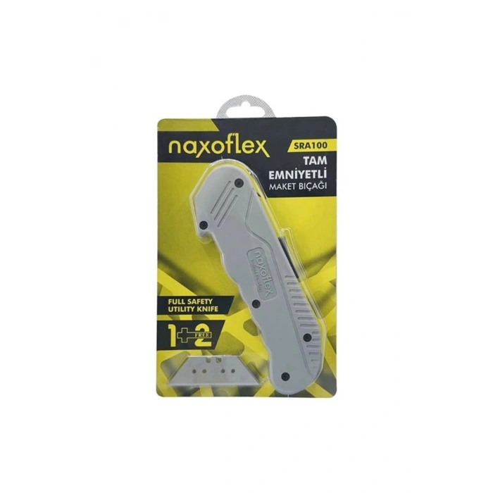 Naxoflex Otomatik Geri Çekmeli Kesici Bıçak Emniyetli Maket Bıçağı Paslanmaz Pratik Gövde