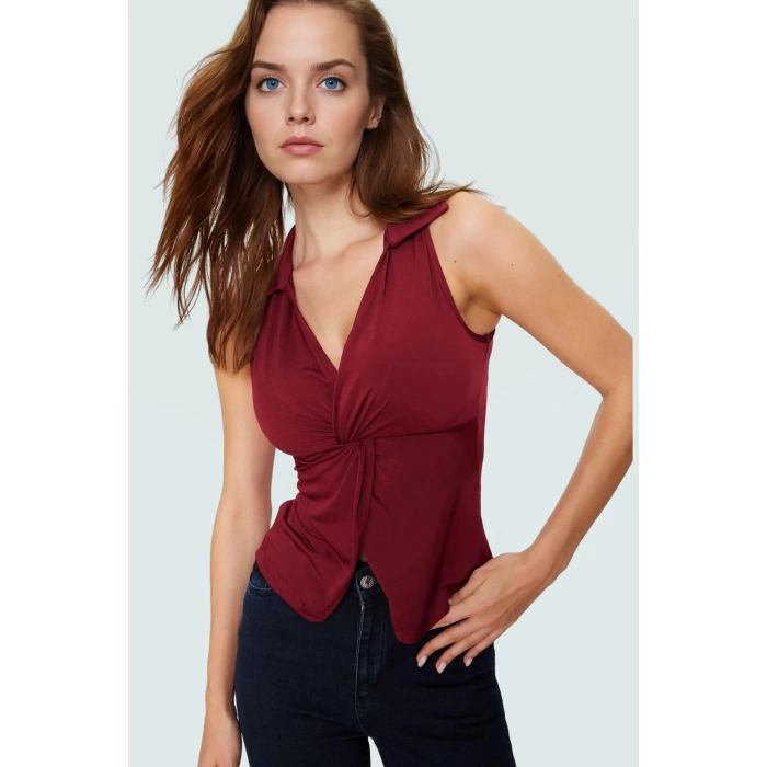 Nefes Alan Örme Bluz Polo Yaka Fitted Yaz Koleksiyonu Rahat Ve Şık Günlük Kullanım İçin