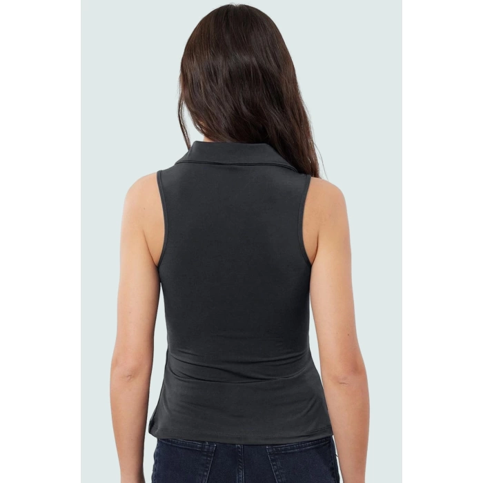 Nefes Alan Örme Bluz Polo Yaka Fitted Yaz Koleksiyonu Rahat Ve Şık Günlük Kullanım İçin