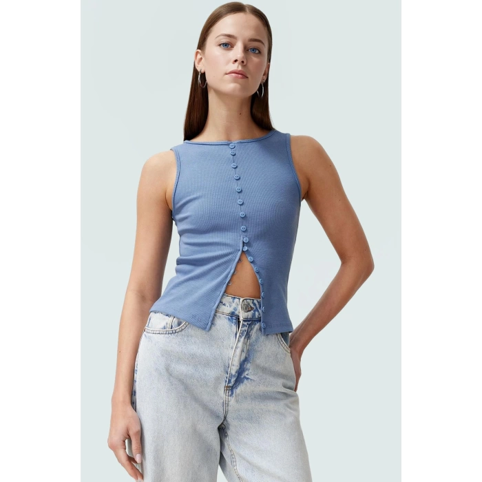 Nefes Alan Pamuklu Bluz Düğmeli Fitted Asimetrik Yazlık Modern Stil Özel Tasarım Uzun Ömürlü