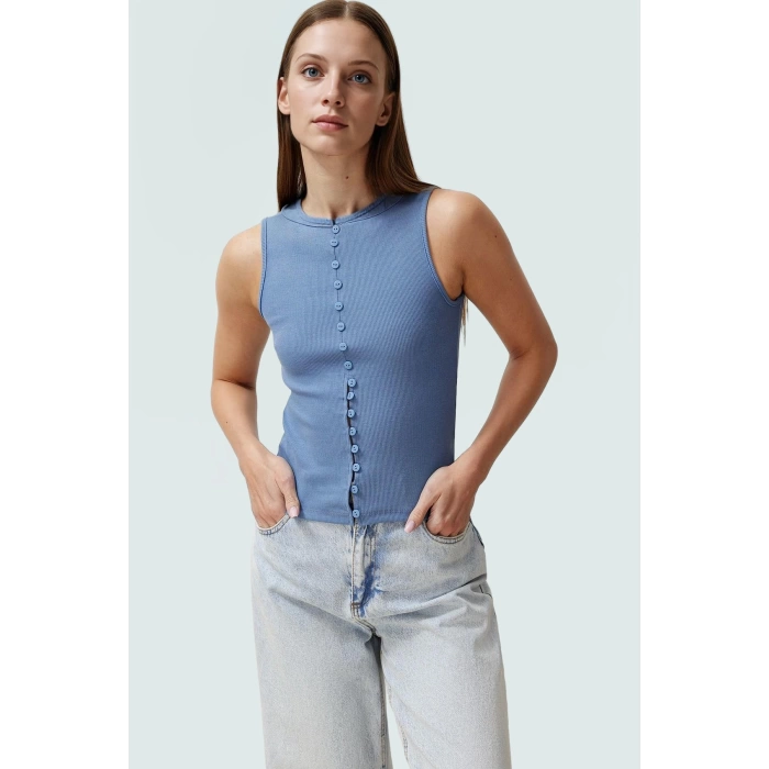 Nefes Alan Pamuklu Bluz Düğmeli Fitted Asimetrik Yazlık Modern Stil Özel Tasarım Uzun Ömürlü
