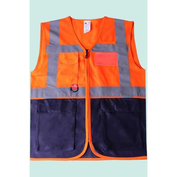 Neon İş Güvenliği Yeleği Çok Cepli Abisko Executive Reflektörlü Yüksek Görünürlüklü Fonksiyonel