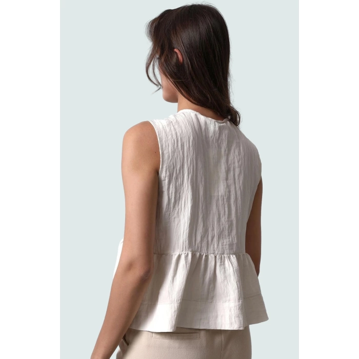 Önü Bağlamalı Crop Bluz %100 Polyester Dokuma Kumaş Uzun Ömürlü Rahat Ve Şık Konforlu Kesim