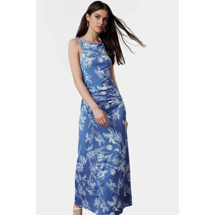 Örme Bodycon Elbise Kayık Yaka Venezia Dokuma Yazlık Dayanıklı Malzeme Mükemmel Uyum
