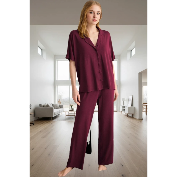 Örme Viskon Pijama Takımı Ev Konforu İçin Mükemmel Seçim Uzun Ömürlü Trend Tasarım Zarifane