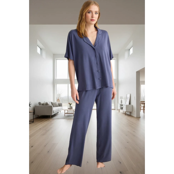 Örme Viskon Pijama Takımı Ev Konforu İçin Mükemmel Seçim Uzun Ömürlü Trend Tasarım Zarifane