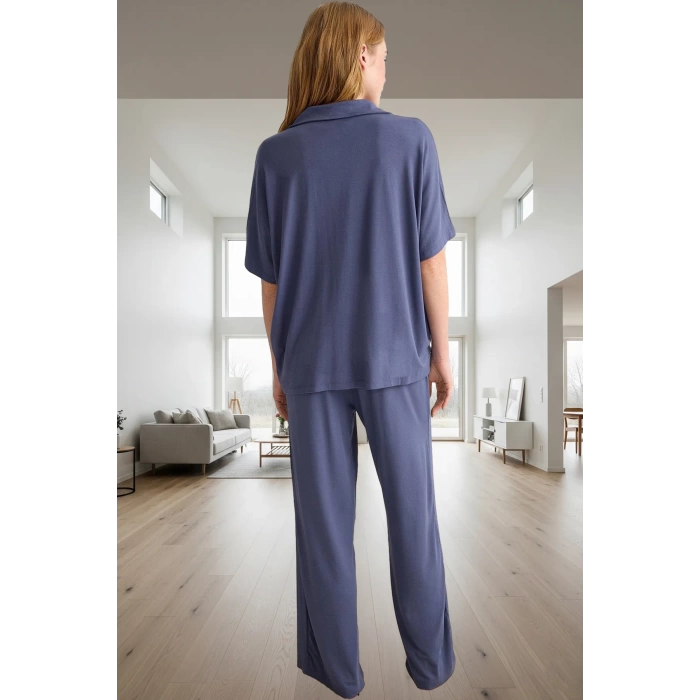 Örme Viskon Pijama Takımı Ev Konforu İçin Mükemmel Seçim Uzun Ömürlü Trend Tasarım Zarifane