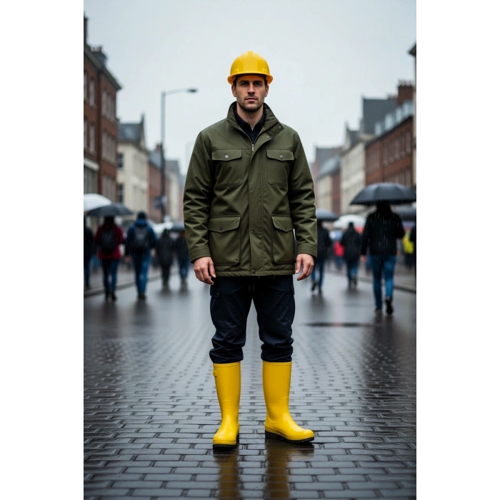 Palalı PVC İş Çizmesi 103 Su Geçirmez ve Kaymaz Tabanlı Konçlu