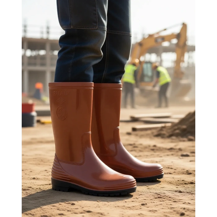 Palalı PVC İş Çizmesi 103 Su Geçirmez ve Kaymaz Tabanlı Konçlu