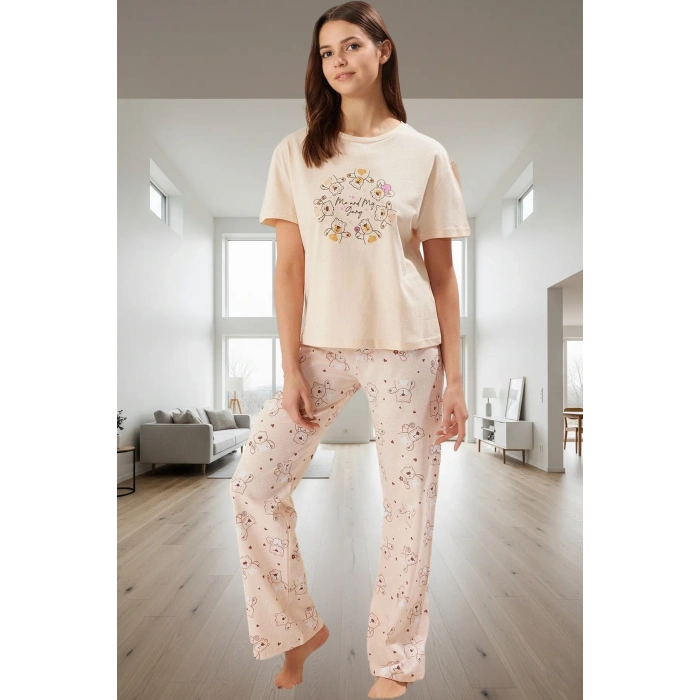 Pamuklu Ayıcıklı Pijama Takımı Rahatlık ve Şıklık Bir Arada Özel Tasarım Trend