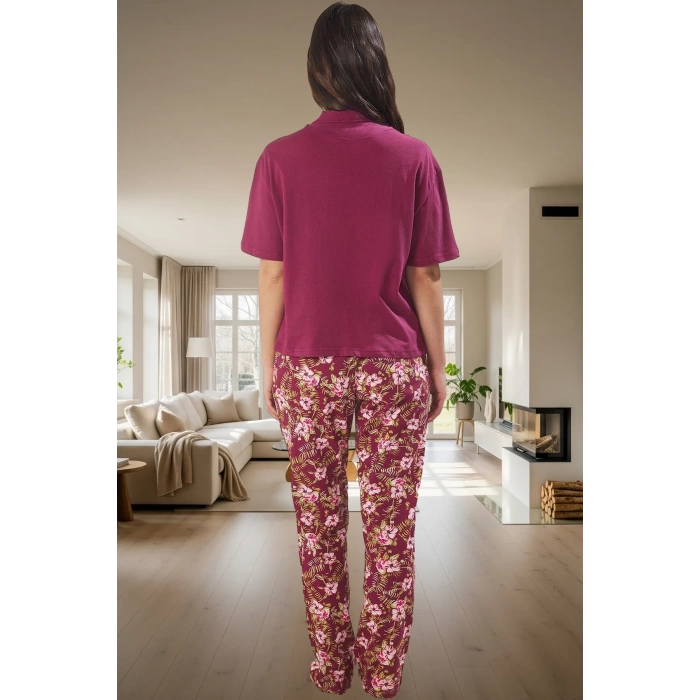 Pamuklu Çiçekli Pijama Takımı Rahat ve Şık Ev Giyim Seti Görünüm Özenle Seçilmiş Özel Tasarım