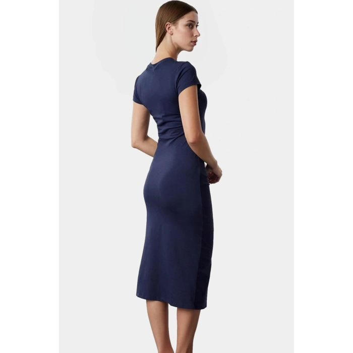Pamuklu Midi Elbise Bodycon Büzgü Detay Yaz için Mükemmel Özel Tasarım Rahat Ve Şık