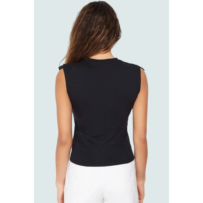 Pamuklu Örme Bluz Kadın Fitted Kolsuz Casual Nefes Alabilir Günlük Kullanım İçin Modern Stil