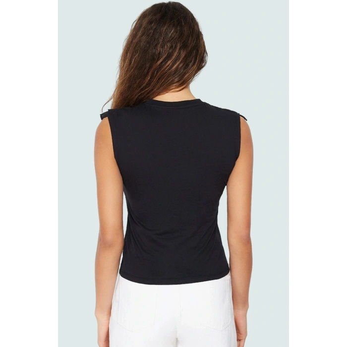 Pamuklu Örme Bluz Kadın Fitted Kolsuz Casual Nefes Alabilir Günlük Kullanım İçin Modern Stil