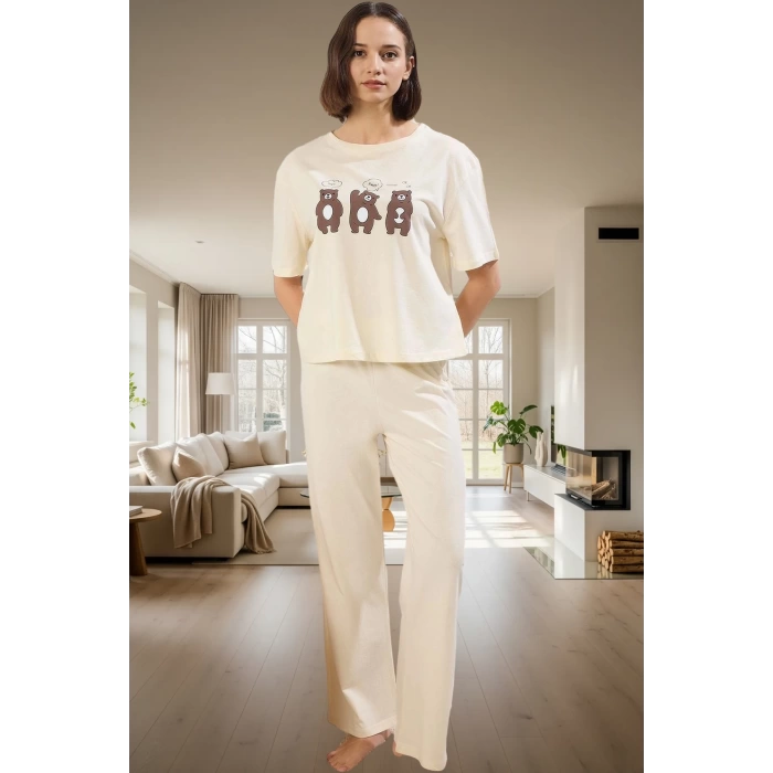 Pamuklu Pijama Takımı Rahat Regular Kalıp Boru Paça Kaliteli İşçilik