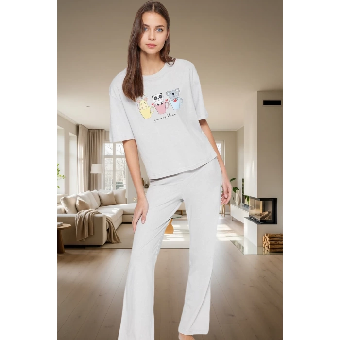 Pamuklu Pijama Takımı Rahat Regular Kalıp Boru Paça Kaliteli İşçilik