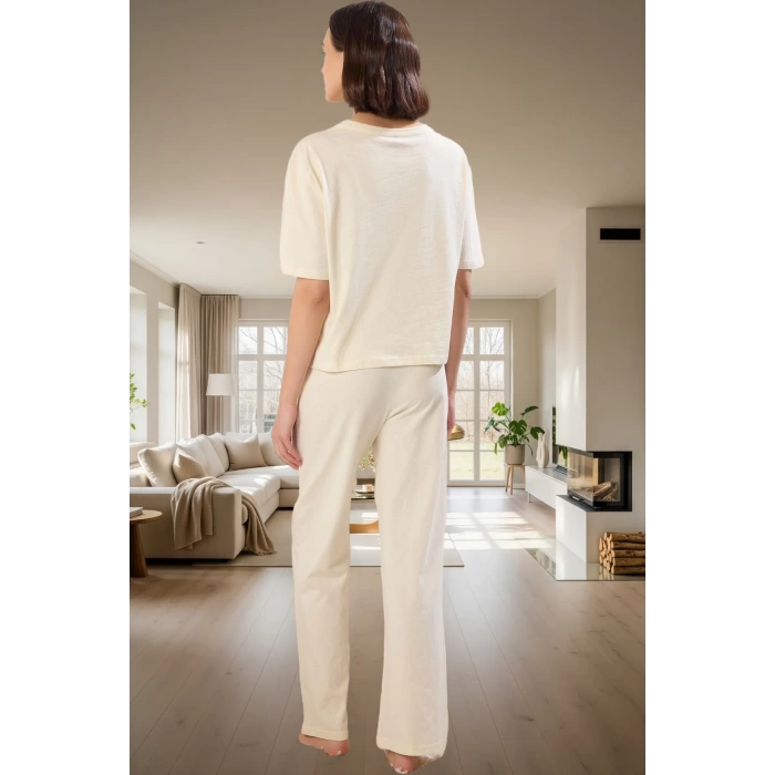 Pamuklu Pijama Takımı Rahat Regular Kalıp Boru Paça Kaliteli İşçilik