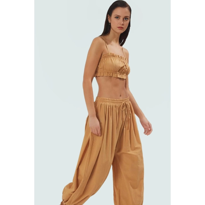 Pamuklu Şalvar Bluz Takımı Yazlık Plaj Modası Rahat Kullanım Yüksek Kalite Premium
