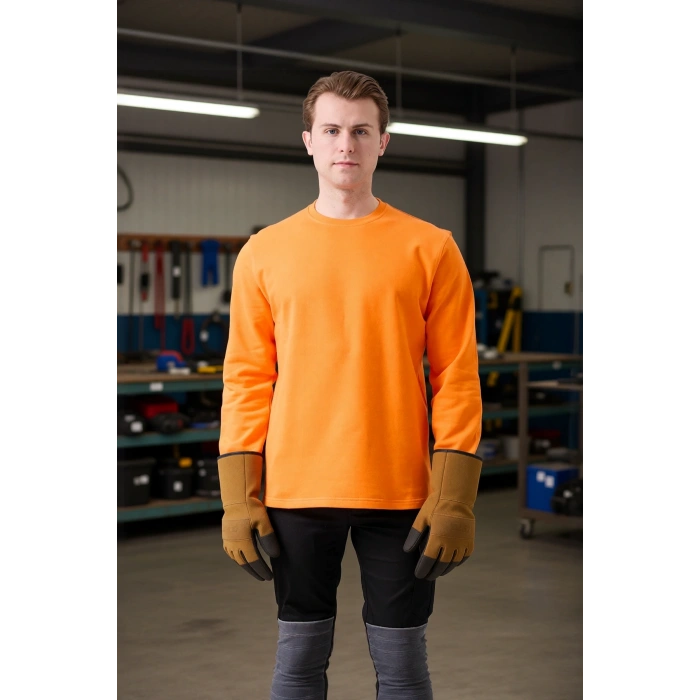 Pamuklu Sweatshirt Kışlık Erkek Süveter Galanthus Basic Rahat Kesim Günlük İş Kullanımı İçin