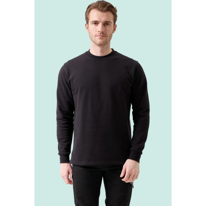 Pamuklu Sweatshirt Kışlık Erkek Süveter Galanthus Basic Rahat Kesim Günlük İş Kullanımı İçin
