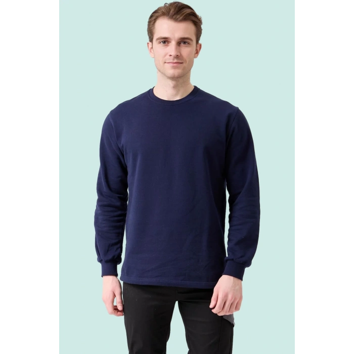 Pamuklu Sweatshirt Kışlık Erkek Süveter Galanthus Basic Rahat Kesim Günlük İş Kullanımı İçin