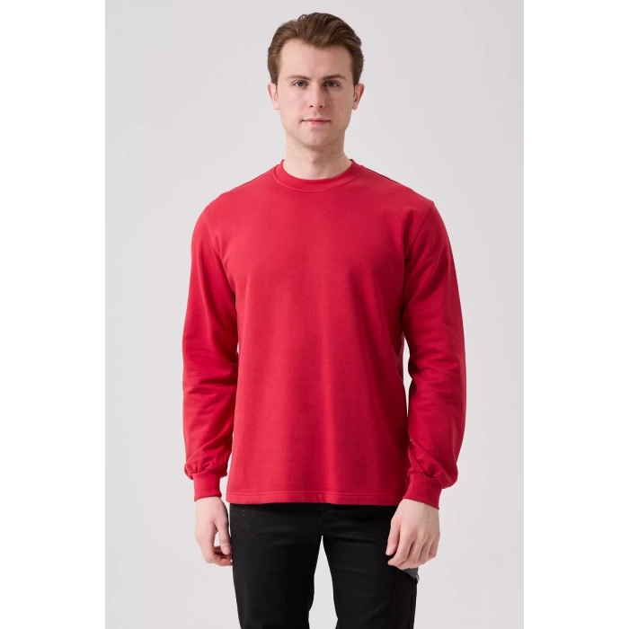 Pamuklu Sweatshirt Kışlık Erkek Süveter Galanthus Basic Rahat Kesim Günlük İş Kullanımı İçin