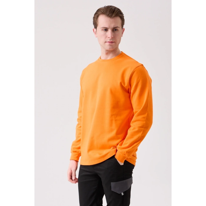 Pamuklu Sweatshirt Kışlık Erkek Süveter Galanthus Basic Rahat Kesim Günlük İş Kullanımı İçin