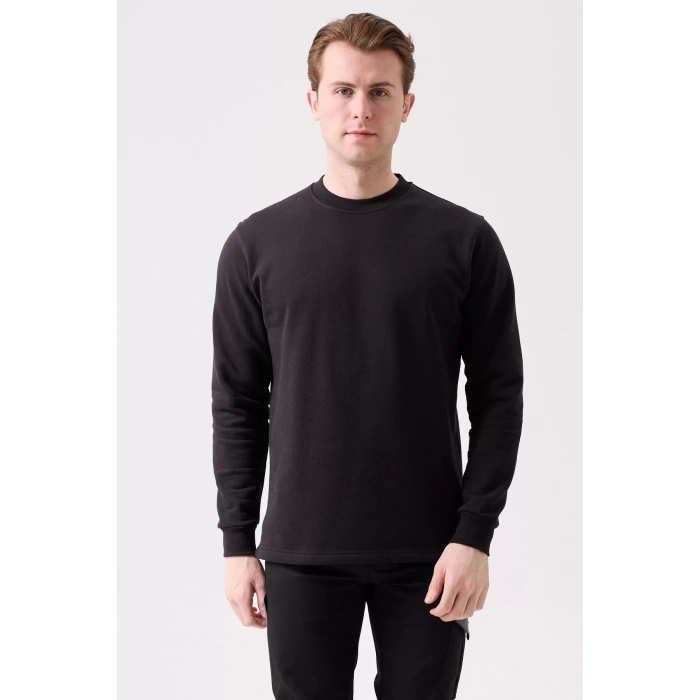 Pamuklu Sweatshirt Kışlık Erkek Süveter Galanthus Basic Rahat Kesim Günlük İş Kullanımı İçin