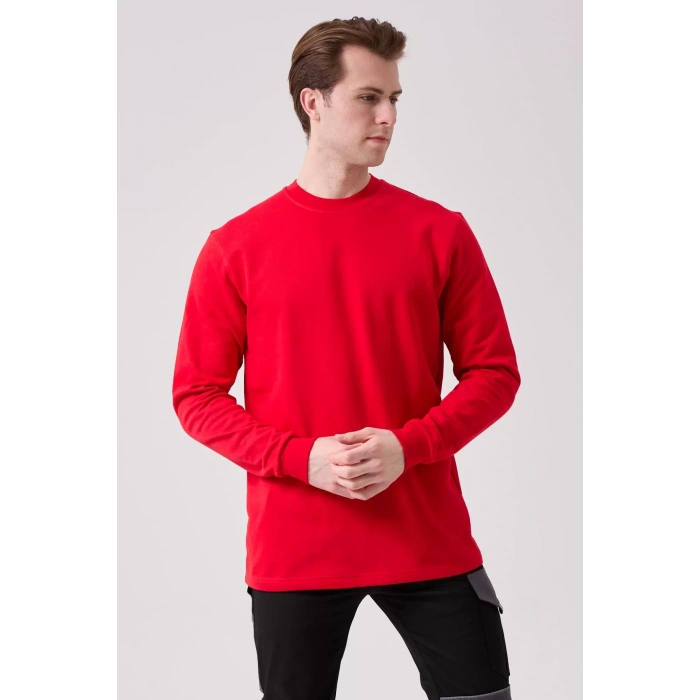 Pamuklu Sweatshirt Kışlık Erkek Süveter Galanthus Basic Rahat Kesim Günlük İş Kullanımı İçin