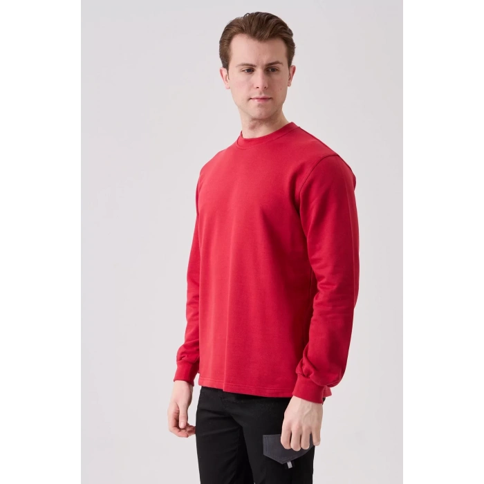 Pamuklu Sweatshirt Kışlık Erkek Süveter Galanthus Basic Rahat Kesim Günlük İş Kullanımı İçin