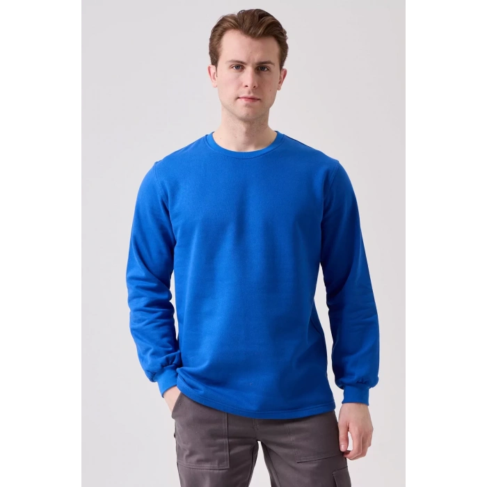 Pamuklu Sweatshirt Kışlık Erkek Süveter Galanthus Basic Rahat Kesim Günlük İş Kullanımı İçin