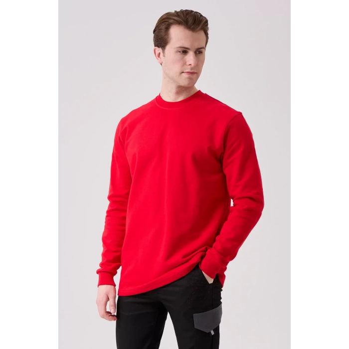 Pamuklu Sweatshirt Kışlık Erkek Süveter Galanthus Basic Rahat Kesim Günlük İş Kullanımı İçin