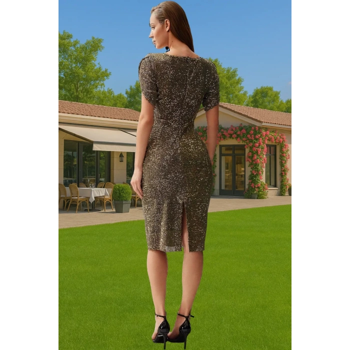 Parıltılı Örme Abiye Elbise Bodycon Kalıp Polyester Karışımlı Yazlık Uzun Ömürlü Seçkin Malzeme