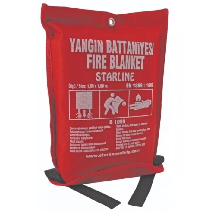 PayBuy Yangın Battaniyesi 150x180 cm EN 1869:1997 Sertifikalı Isıya Dayanıklı Acil Durum Güvenlik Ürünü