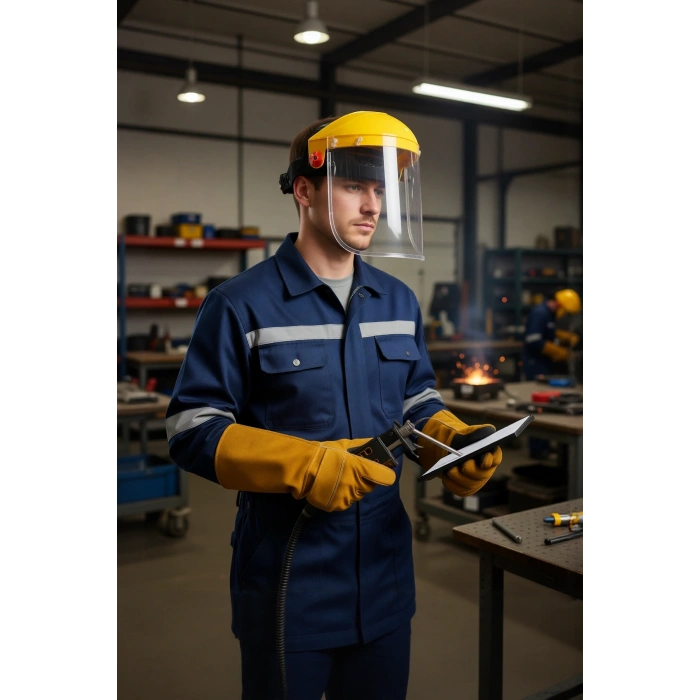 Polikarbonat Yüz Siperliği İş Güvenliği Koruyucu 1202 20cmx40cm CE EN 166 Essafe Siperlik