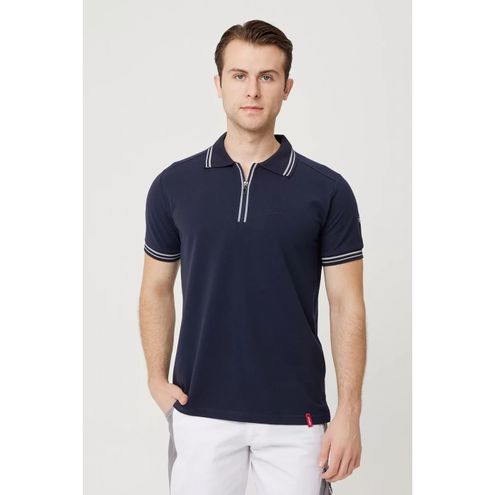 Polo Yaka Fermuarlı Tişört Nefes Alabilir İş Güvenliği Asperula shirt Şık Rahat Tasarım