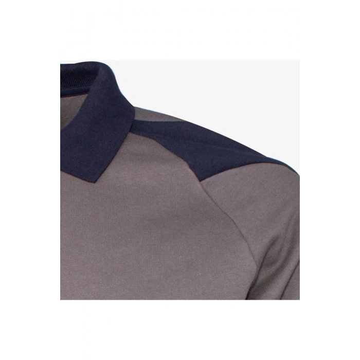 Polo Yaka Sweatshirt 100 Pamuk Kışlık Flora Rahat Kesim Pamuklu Günlük İş Kullanımı İçin